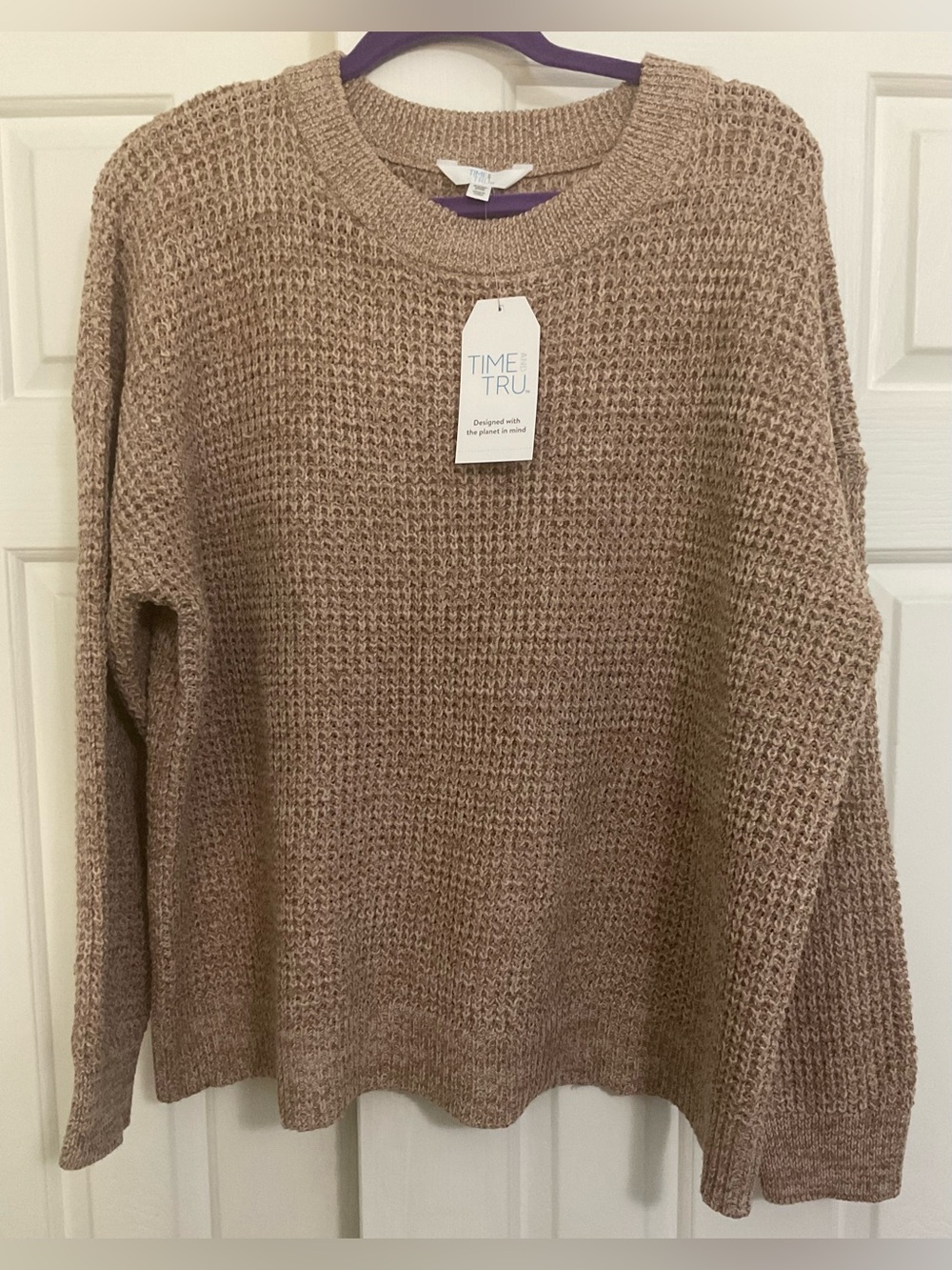 Time and Tru Waffle Sweater NWT